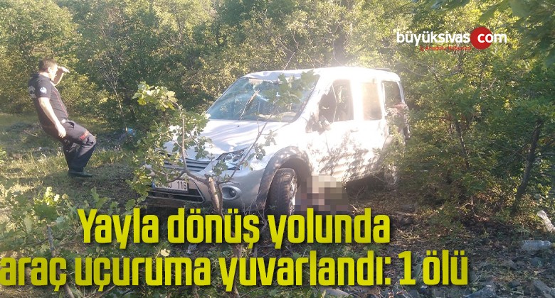 Yayla dönüş yolunda araç uçuruma yuvarlandı: 1 ölü