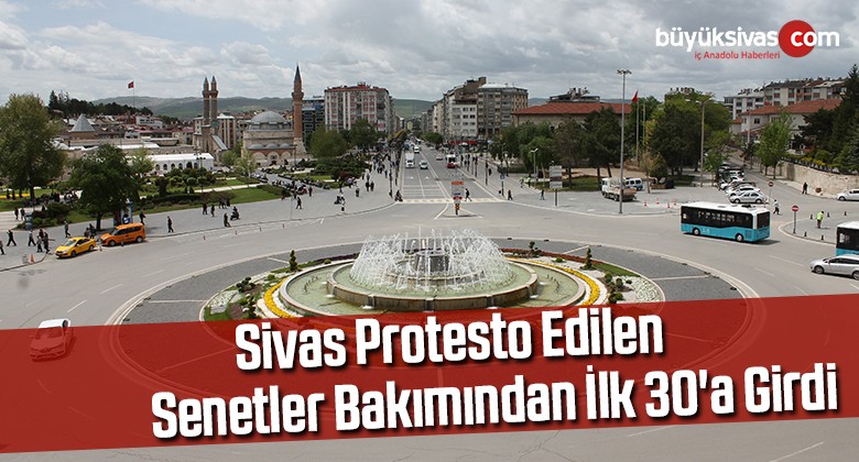 Sivas protesto edilen senetler bakımından ilk 30’a girdi