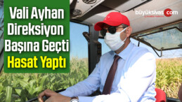 Vali direksiyon başına geçti, hasat yaptı