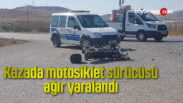 Kazada motosiklet sürücüsü ağır yaralandı