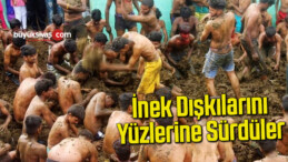 inek dışkılarını yüzlerine sürdü