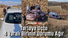 Yıldızeli – Şarkışla karayolunda trafik kazası! Araç tarlaya uçtu