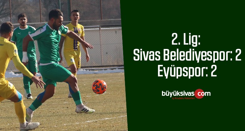 2. Lig: Sivas Belediyespor: 2 – Eyüpspor: 2