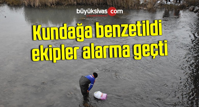 Kundağa benzetilen poşet ekipleri alarma geçirdi