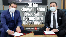 30 bin Klavyeli Tablet ihtiyaç sahibi öğrencilere ulaştırılıyor