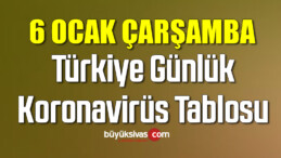 6 Ocak Türkiye’de koronavirüs raporu