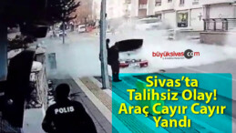 Aracı yanan çaresiz sürücünün yardımına polis yetişti!