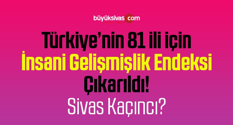 Türkiye´nin 81 ili için insani Gelişmişlik Endeksi Çıkarıldı! Sivas kaçıncı?