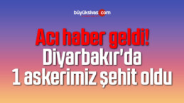 Acı haber geldi! Diyarbakır’da 1 askerimiz şehit oldu