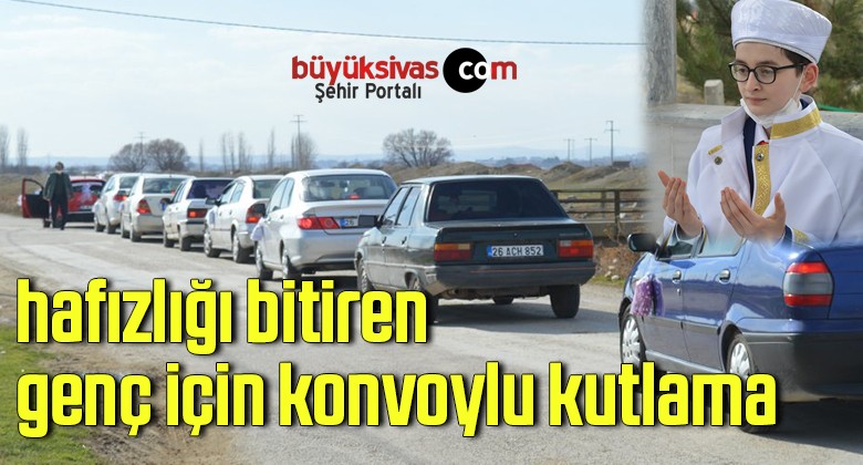 hafızlığı bitiren genç için konvoylu kutlama