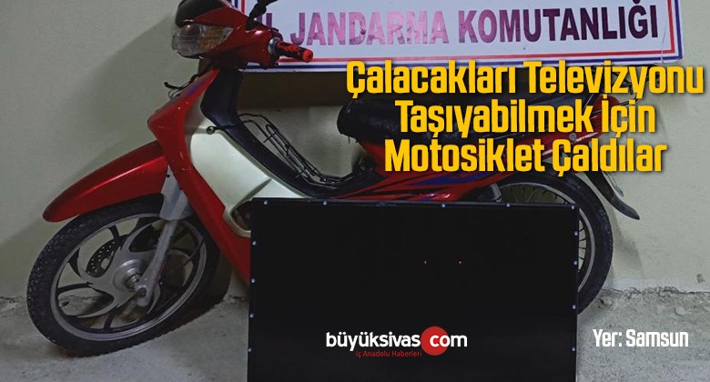 Çalacakları Televizyonu Taşımak İçin Motosiklet Çaldılar