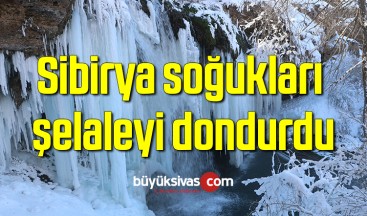 Sibirya soğukları şelaleyi dondurdu, dev sarkıtlar görsel şölen sundu