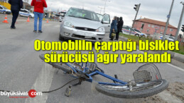 Otomobilin çarptığı bisiklet sürücüsü ağır yaralandı