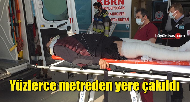 Yüzlerce metreden yere çakıldı