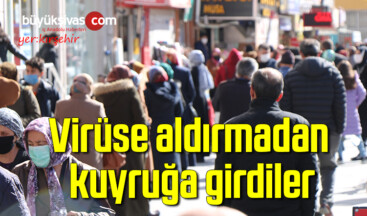 Virüse aldırmadan kuyruğa girdiler