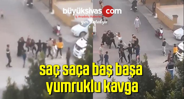 Sokağa çıkma kısıtlamasında saç saça baş başa yumruklu kavga