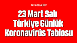 23 Mart Pazar Türkiye Günlük Koronavirüs Tablosu