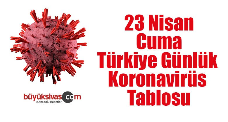 23 Nisan Cuma Türkiye Günlük Koronavirüs Tablosu