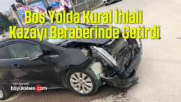 Boş Yolda Kural İhlali Kazayı Beraberinde Getirdi