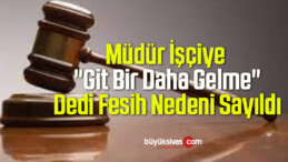 Müdür İşçiye ” Git Bir Daha Gelme” Dedi Fesih Nedeni Sayıldı