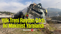 Yük Treni Raydan Çıktı, İki Makinist Yaralandı