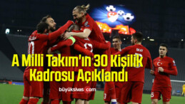 A Milli Takım’ın 30 Kişilik Kadrosu Açıklandı