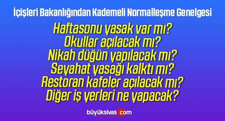 İçişleri Bakanlığından Kademeli Normalleşme Genelgesi