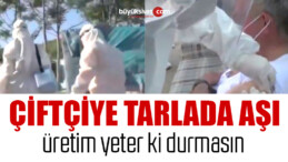 Tarım işçilerinden sırası gelenler kaldıkları çadırlarda aşılandı