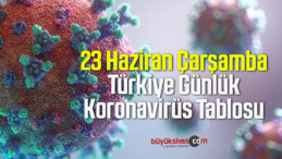 23 Haziran Çarşamba Türkiye Günlük Koronavirüs Tablosu