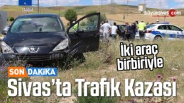 Sivas-Ankara karayolu Direkli-Bedirli kavşağında otomobiller çarpıştı
