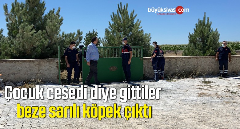 Çocuk cesedi diye gittiler, beze sarılı köpek çıktı