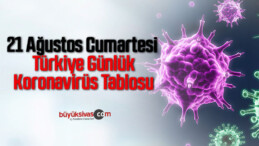 21 Ağustos Cumartesi Türkiye Günlük Koronavirüs Tablosu