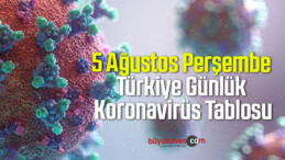 5 Ağustos Perşembe Türkiye Günlük Koronavirüs Tablosu