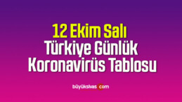 12 Ekim Salı Türkiye Günlük Koronavirüs Tablosu