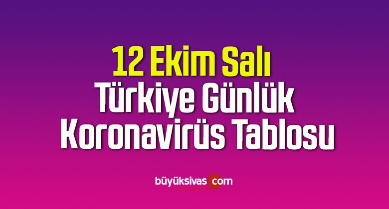 12 Ekim Salı Türkiye Günlük Koronavirüs Tablosu