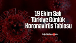 19 Ekim Salı Türkiye Günlük Koronavirüs Tablosu