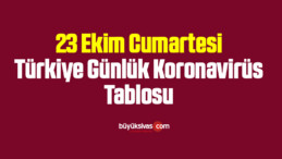 23 Ekim Cumartesi Türkiye Günlük Koronavirüs Tablosu