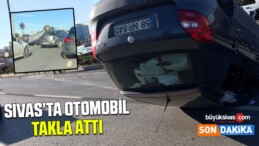 Otomobil ters döndü, trafik felç oldu