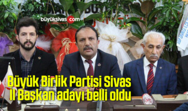 Büyük Birlik Partisi Sivas İl Başkan adayı belli oldu