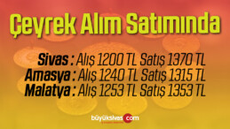 Sivas’ta Kuyumcular 1 Çeyrek Alım Satımında 170 TL Para Kazanıyor