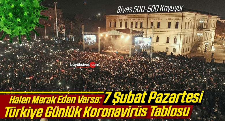 7 Şubat Pazartesi Türkiye Günlük Koronavirüs Tablosu