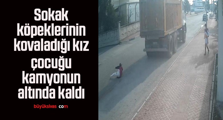 Sokak köpeklerinin kovaladığı kız çocuğu kamyonun altında kaldı