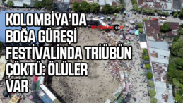 KOLOMBİYA’DA BOĞA GÜREŞİ FESTİVALİNDA TRİÜBÜN ÇÖKTÜ: ÖLÜLER VAR