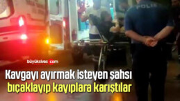 Kavgayı ayırmak isteyen şahsı bıçaklayıp kayıplara karıştılar