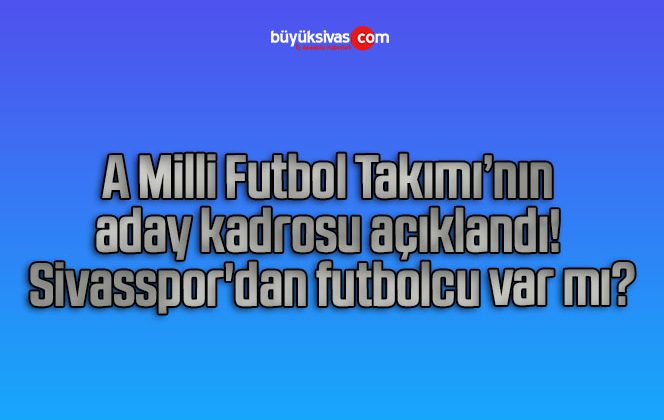 A Milli Futbol Takımı’nın aday kadrosu açıklandı! Sivasspor’dan futbolcu var mı?