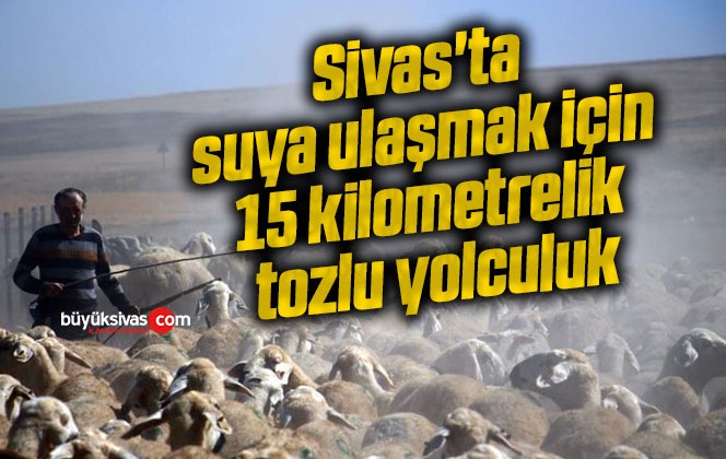 Sivas’ta suya ulaşmak için 15 kilometrelik tozlu yolculuk