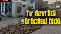 Tır devrildi, sürücüsü öldü