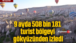 9 ayda 508 bin 181 turist bölgeyi gökyüzünden izledi