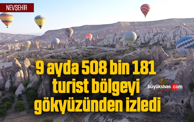 9 ayda 508 bin 181 turist bölgeyi gökyüzünden izledi