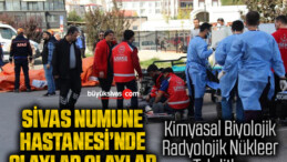 Sivas Numune Hastanesi’ndeki tatbikat gerçeğini aratmadı